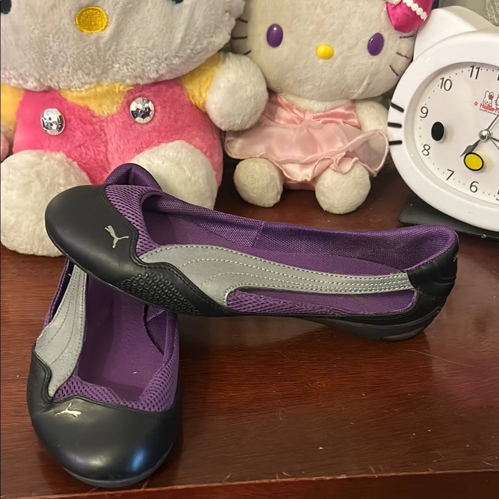 Puma Black and Purple Ballet Flats